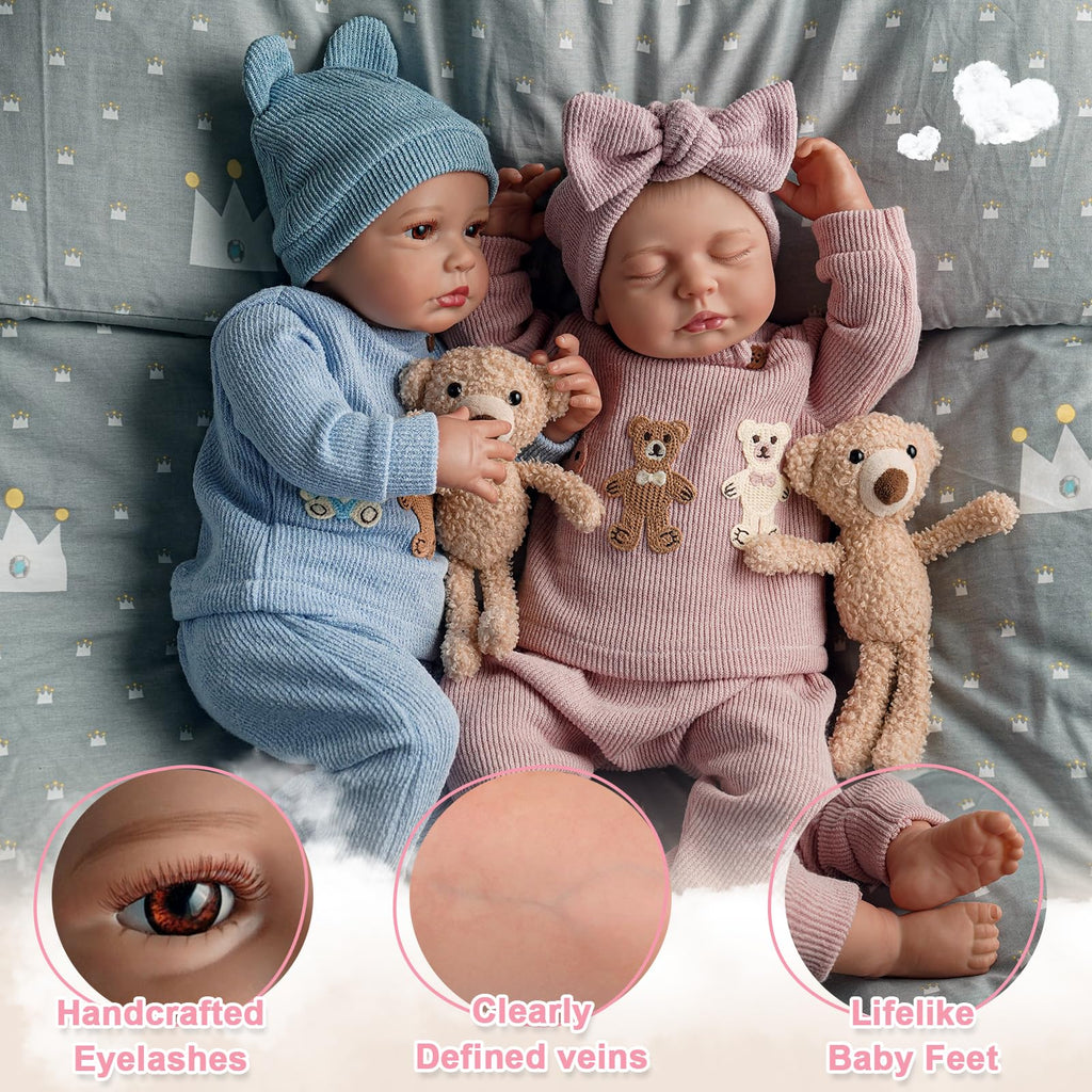 20 Inch Lifelike Reborn Baby Dolls Twins N6722