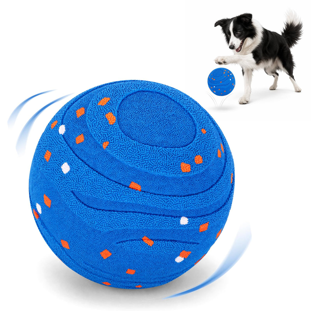 Interactive Dog Toy Ball Automatic Moving Bouncing Rotating E-TPU Waterproof Blue R587831