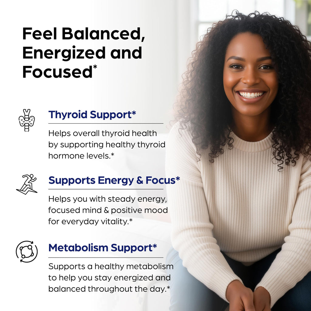 Thyroid Support with Selenium, Zinc, Iodine, L Tyrosine, Ashwagandha, 70 Count (Pack of 2) Q977067