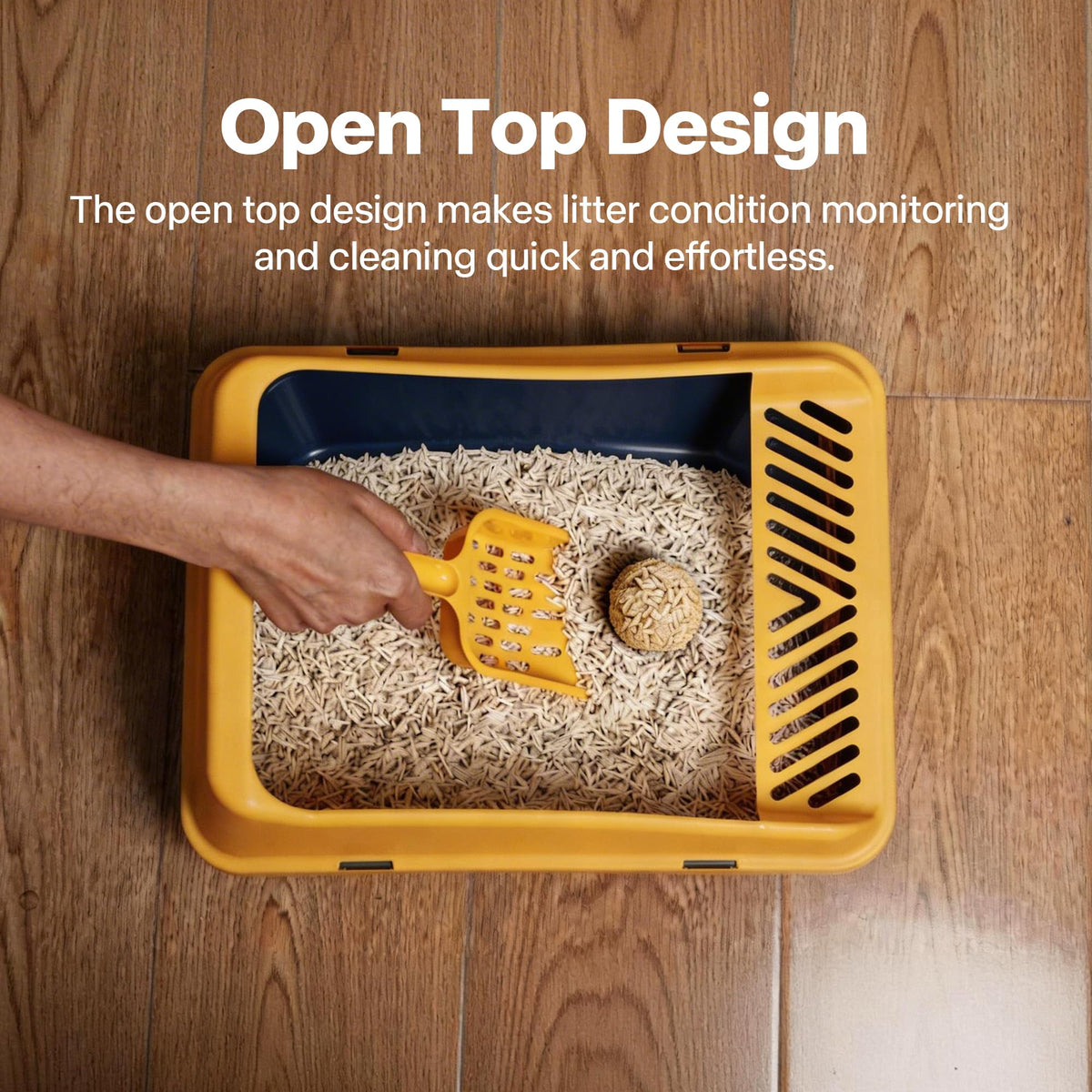 Blue Open Top Cat Litter Box with Scoop and Play Mat M398