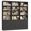 75" Tall Black Bookshelf with 6 Doors M511016