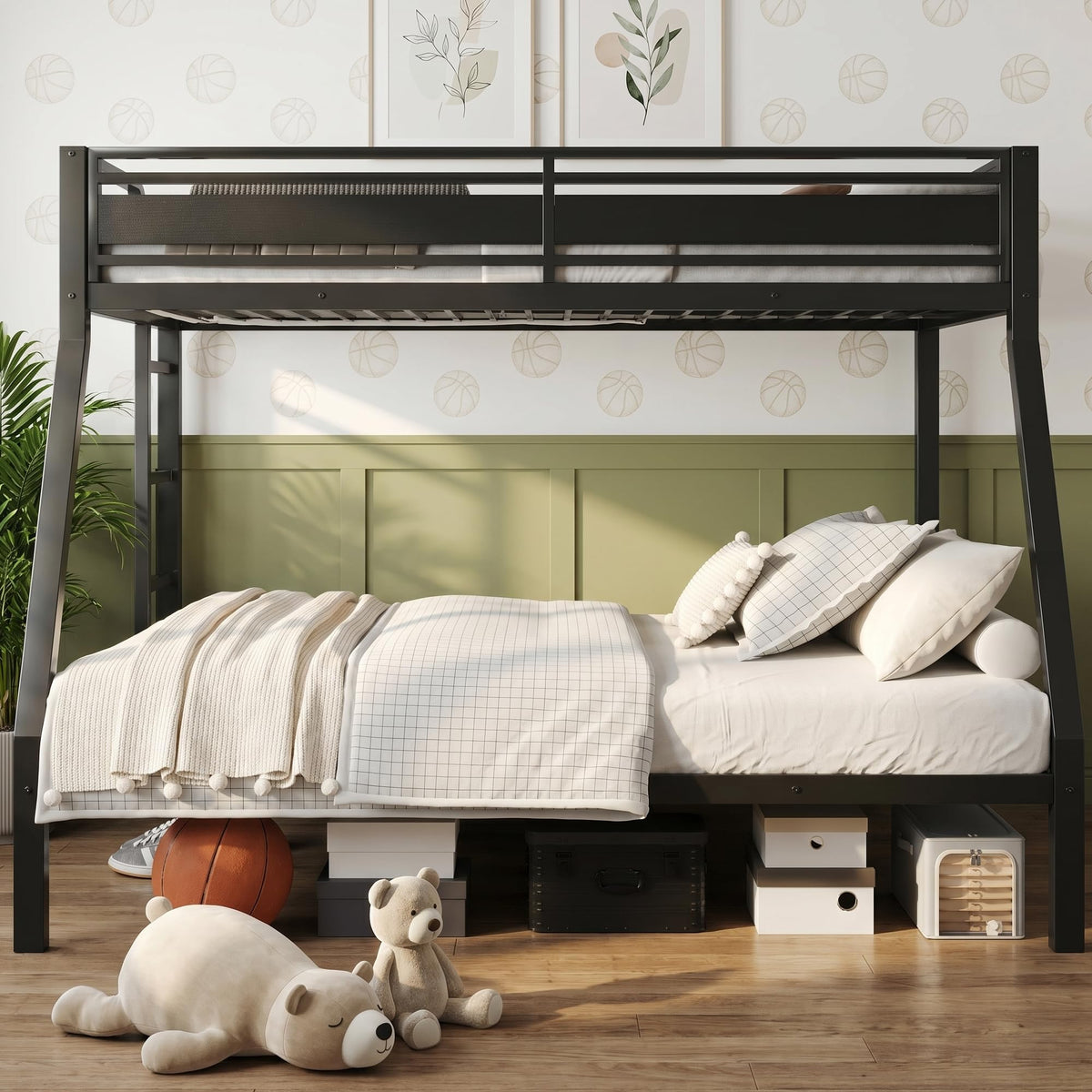 Black Twin Over Full Size Bunk Beds G61287