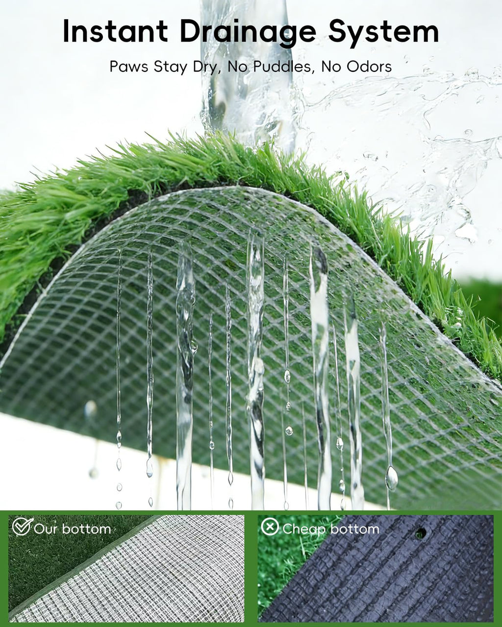 25" x 20" Artificial Grass Dog Potty Training Pad with Tray R60025