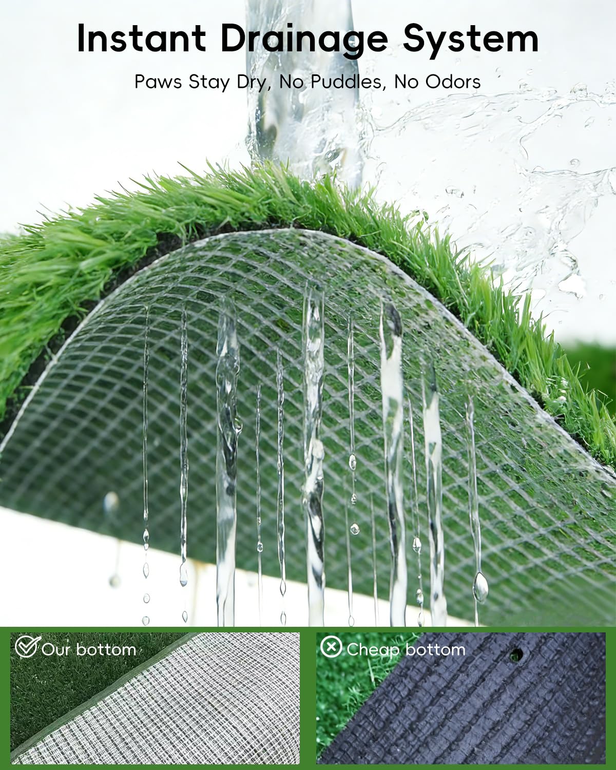 25" x 20" Artificial Grass Dog Potty Training Pad with Tray R60025