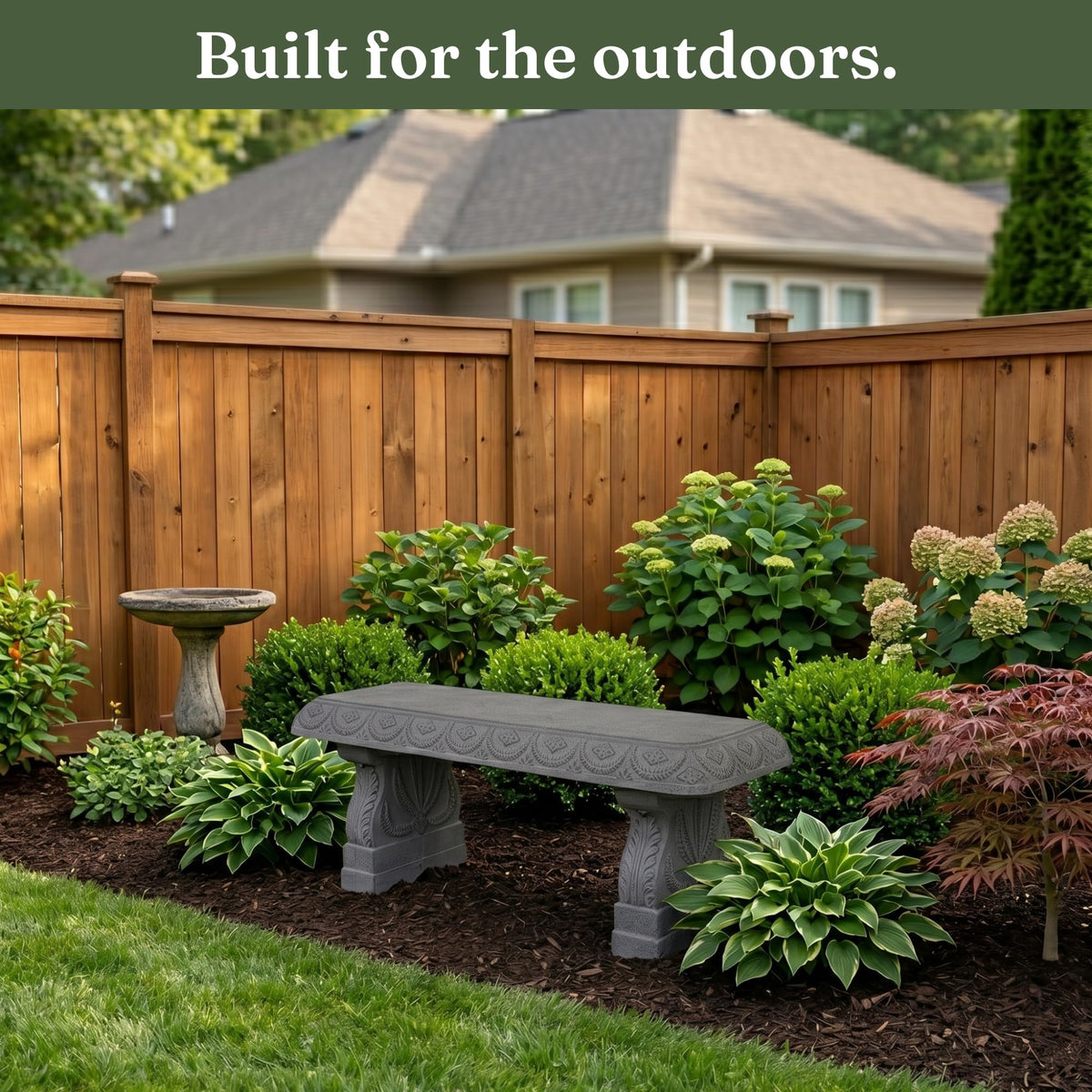 Basalt Grey Weatherproof Outdoor Garden Bench W32185