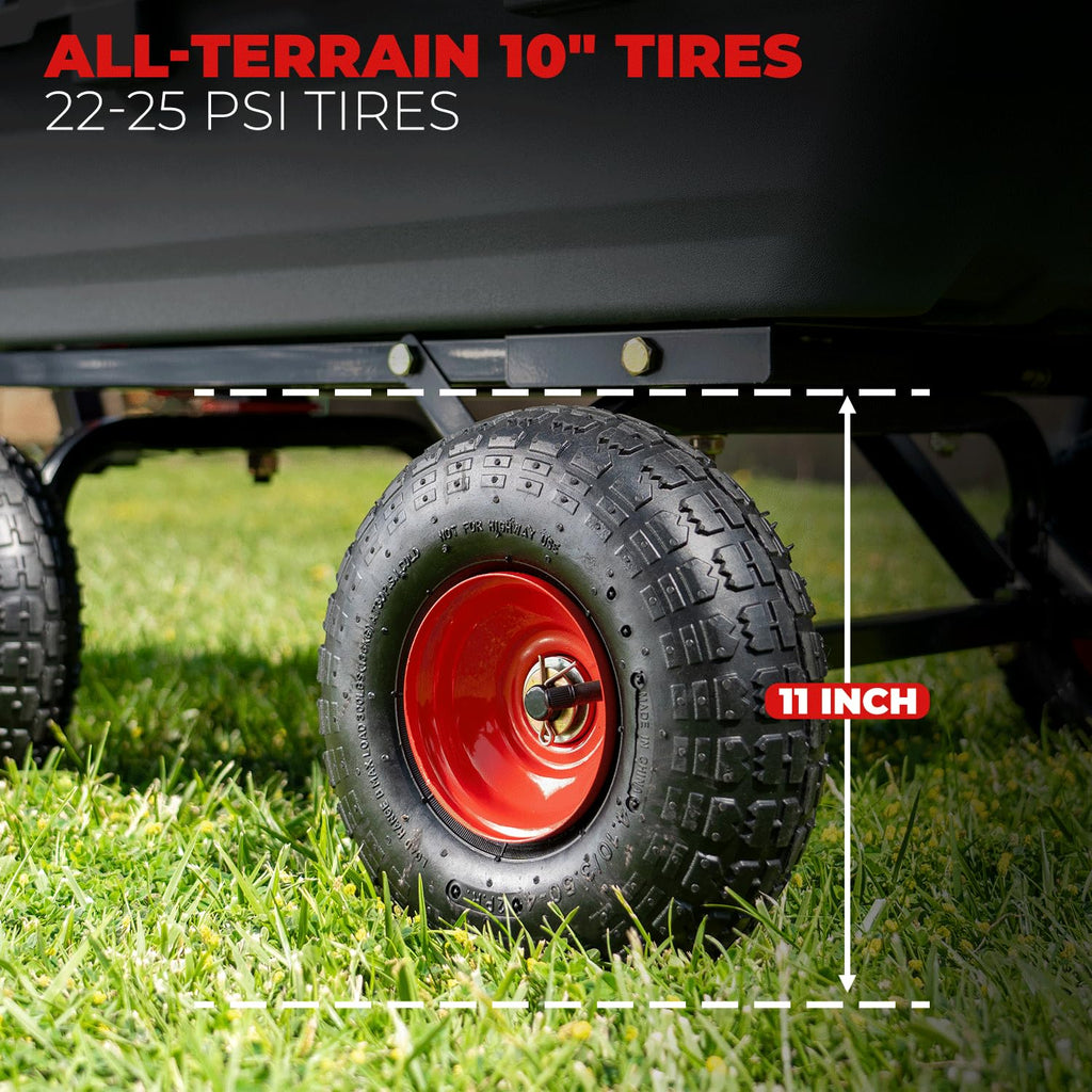 Heavy Duty 2-in-1 Convertible Handle Garden Dump Cart 800-Pound 10" Pneumatic Tires Y775293