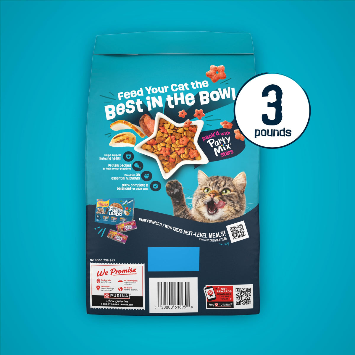 Crunchy Dry Cat Food 3 lb Bag X1586