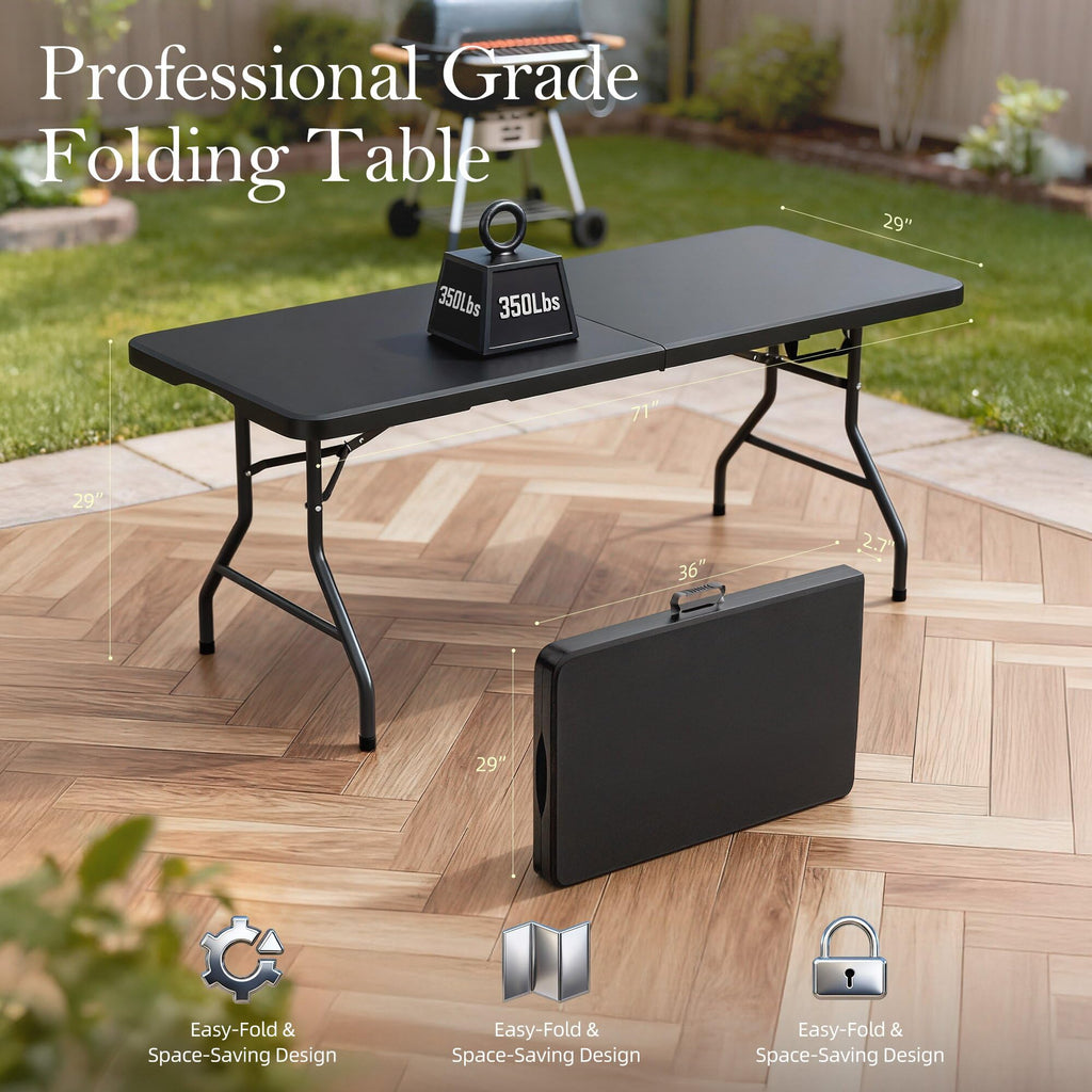 6FT Heavy Duty Foldable Plastic Table Z161812