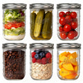 6-Pack 16 oz Wide Mouth Glass Mason Jars with Lids V3632