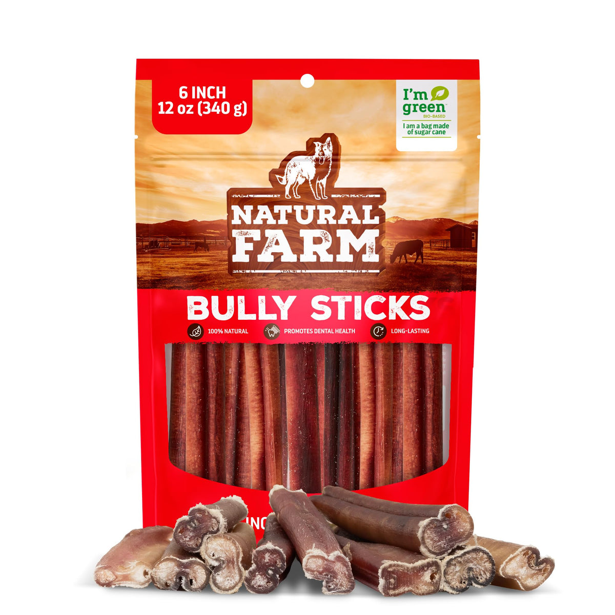 6 Inch 12 Ounces Odor-Free Beef Pizzle Chews J4829