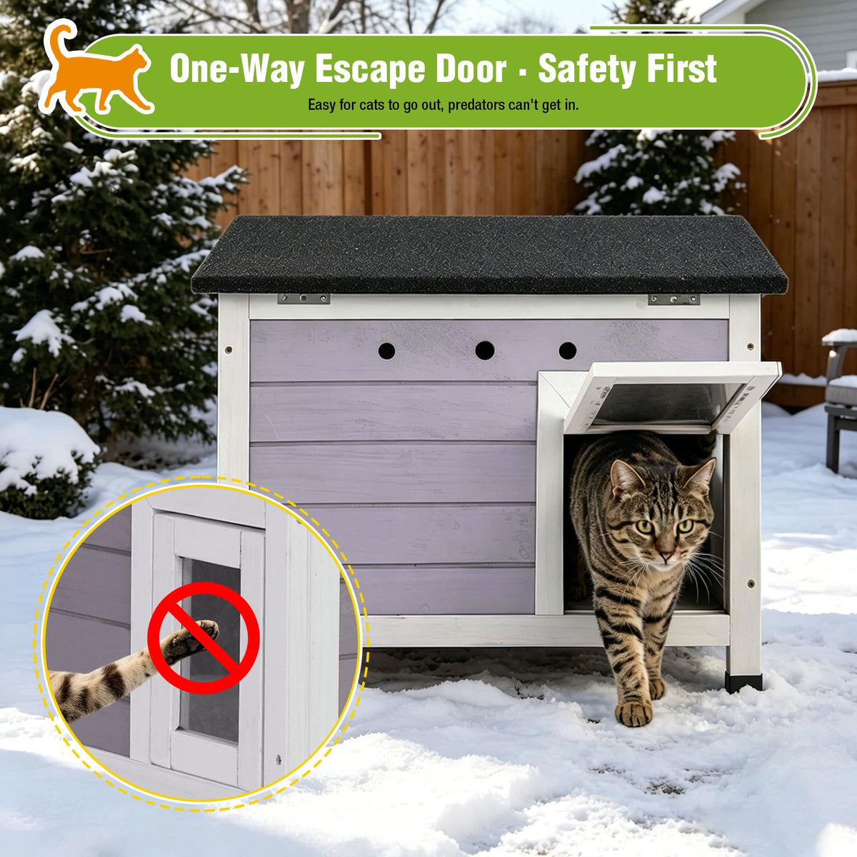 Outdoor Cat House with Insulated Liner B963