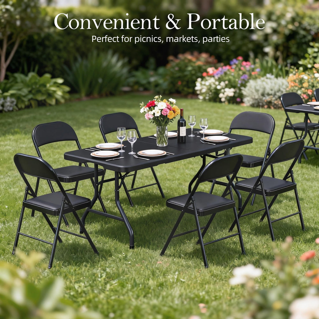 6FT Heavy Duty Foldable Plastic Table Z161812