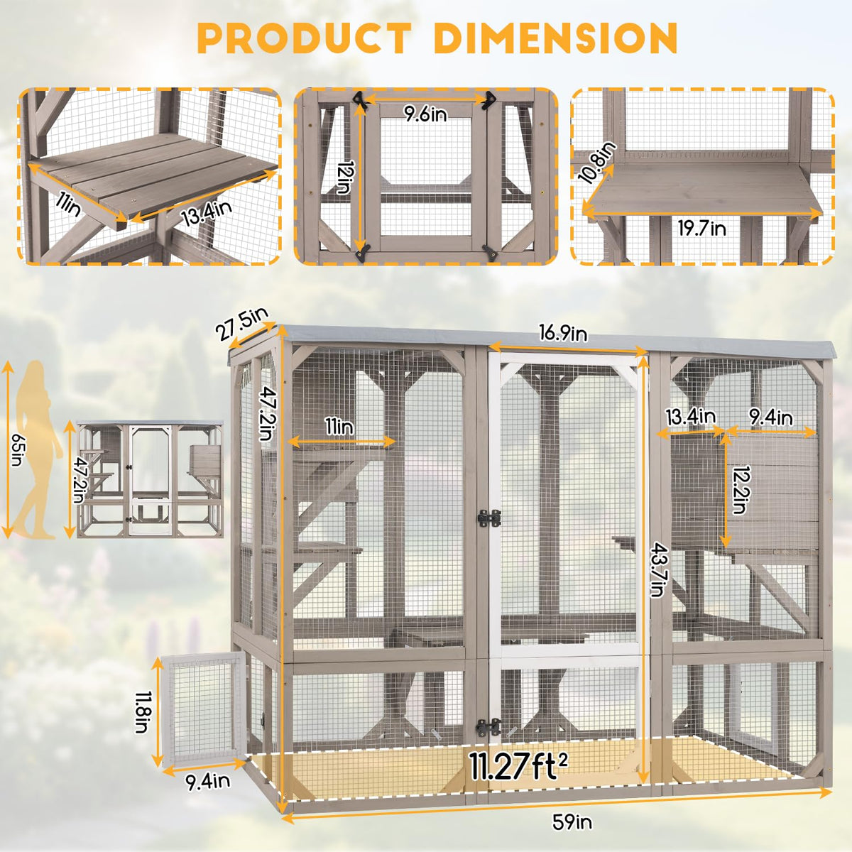 Wooden Catio with 4 Platforms E5047