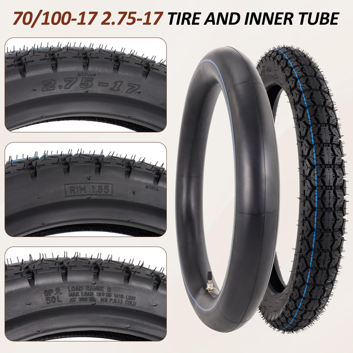 70/100-17 Tire and Inner Tube Set U57785