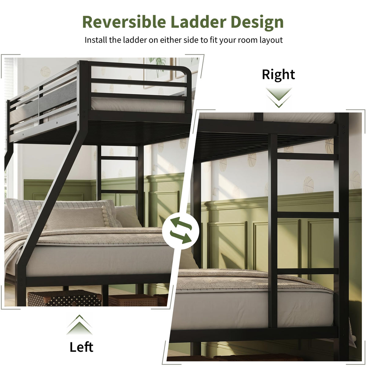 Black Twin Over Full Size Bunk Beds G61287