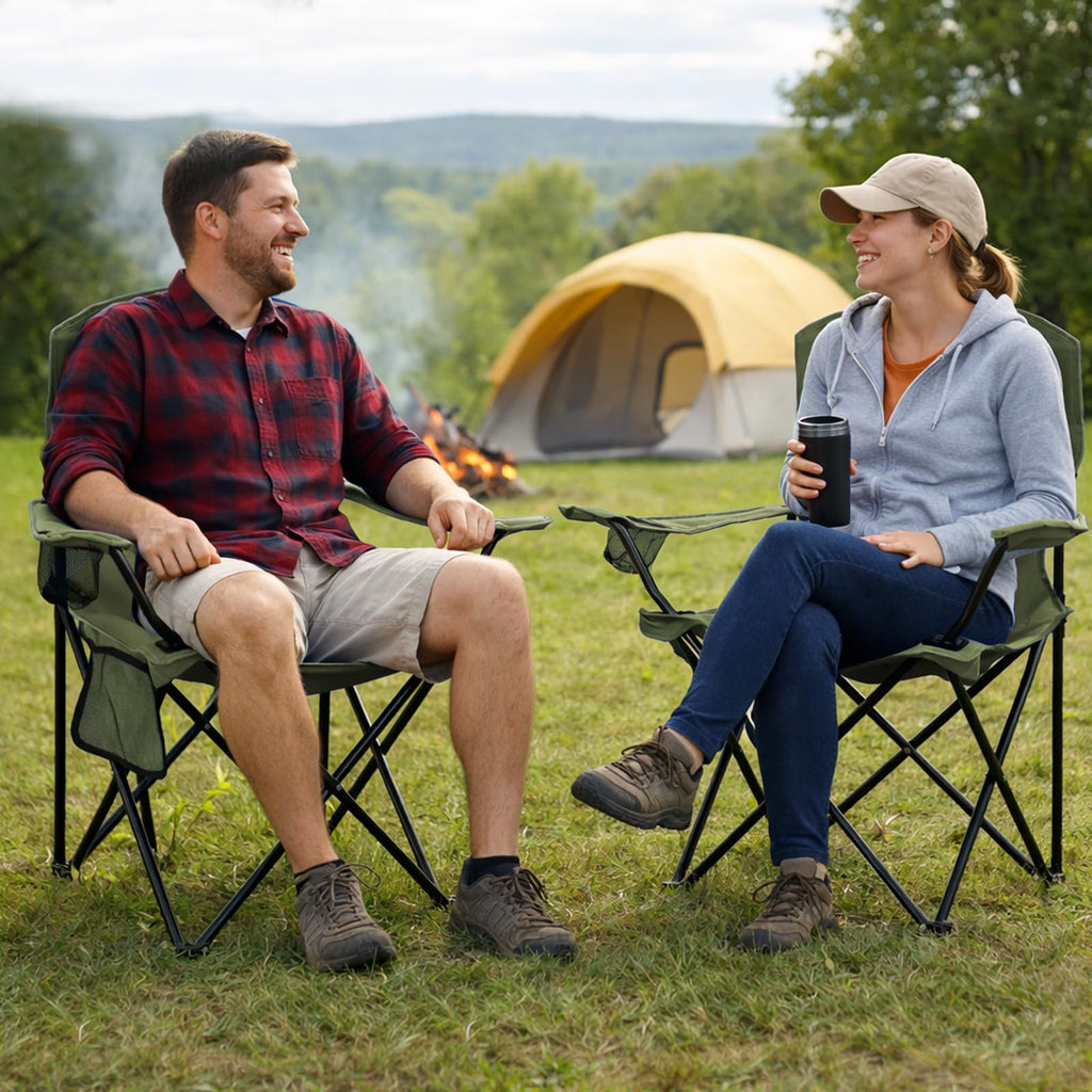 Camping Chair 2 Pack Portable Folding Chair Green Y2124
