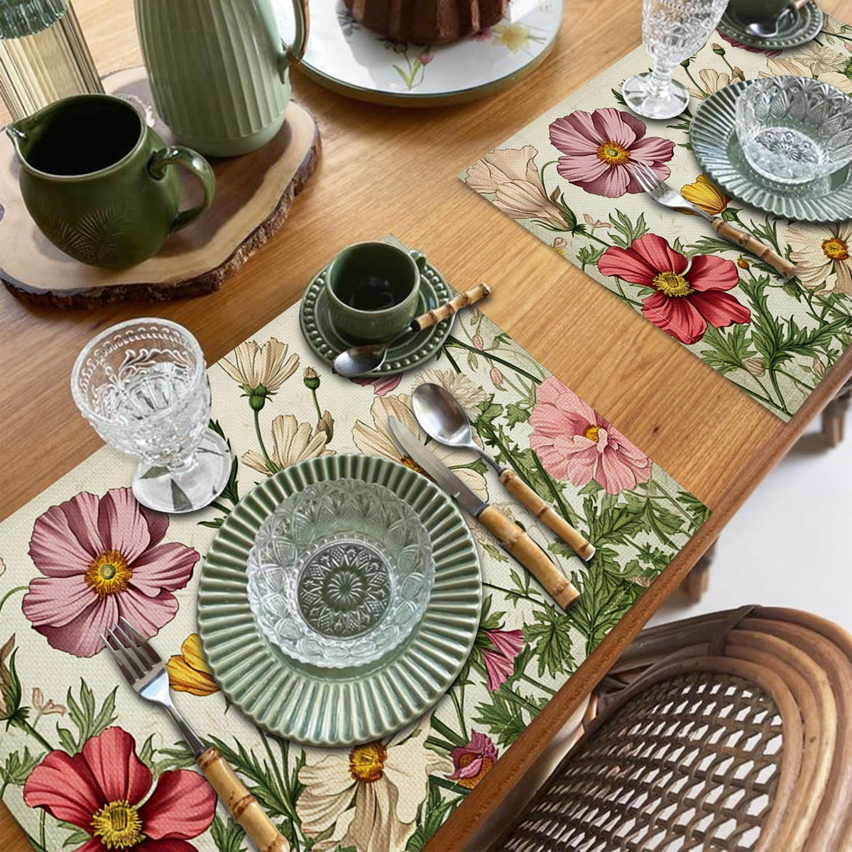 Floral Linen Placemats Set of 4 E78524