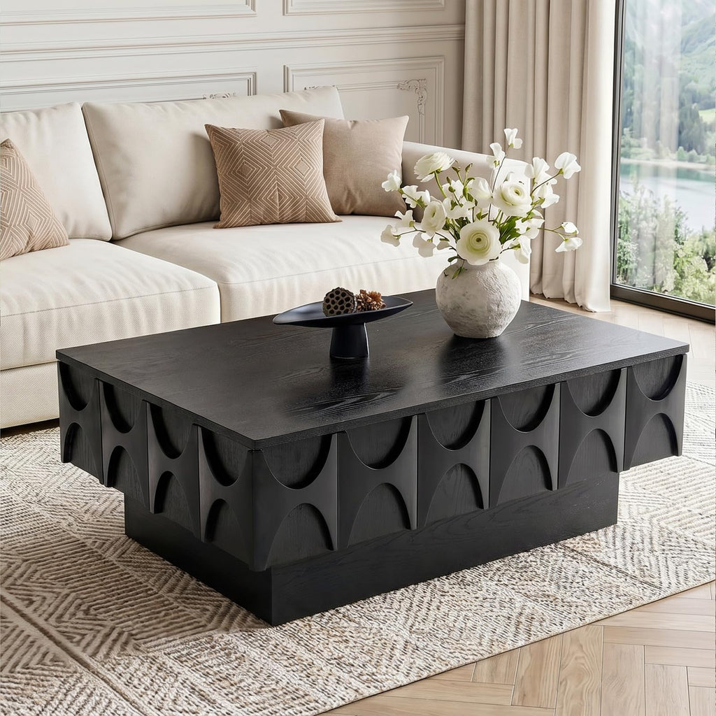 Black Coffee Table with Hidden Storage V651