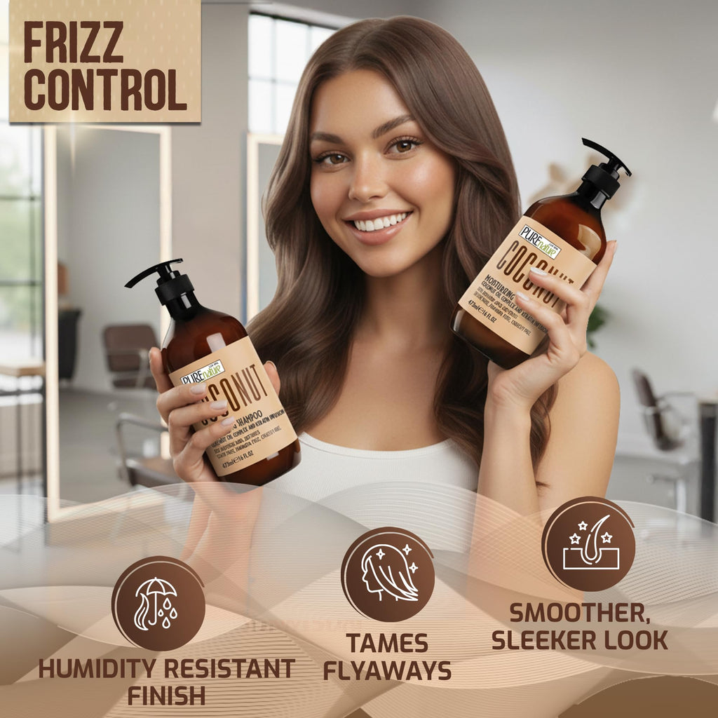 Sulfate Free Coconut Shampoo and Conditioner Set 16 Fl Oz K436