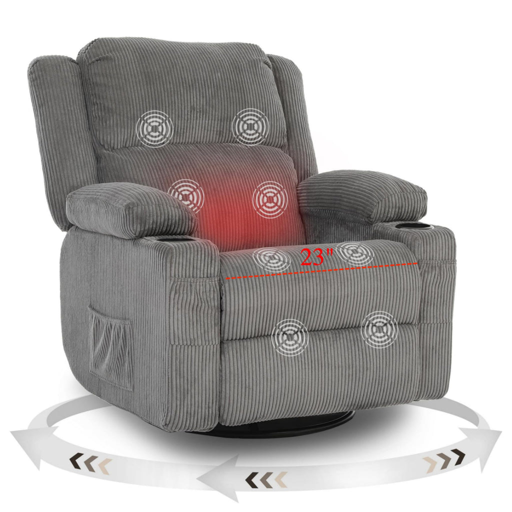 Grey Swivel Rocker Recliner N946