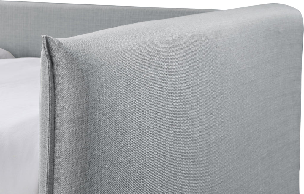 Light Grey Linen Textured Twin Daybed with Trundle M697623