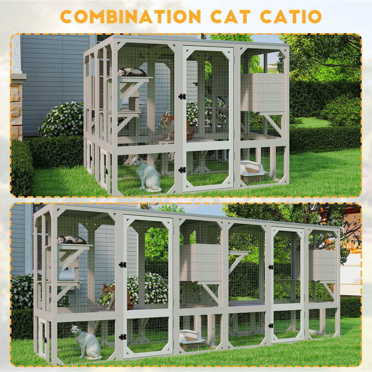 Wooden Catio with 4 Platforms E5047