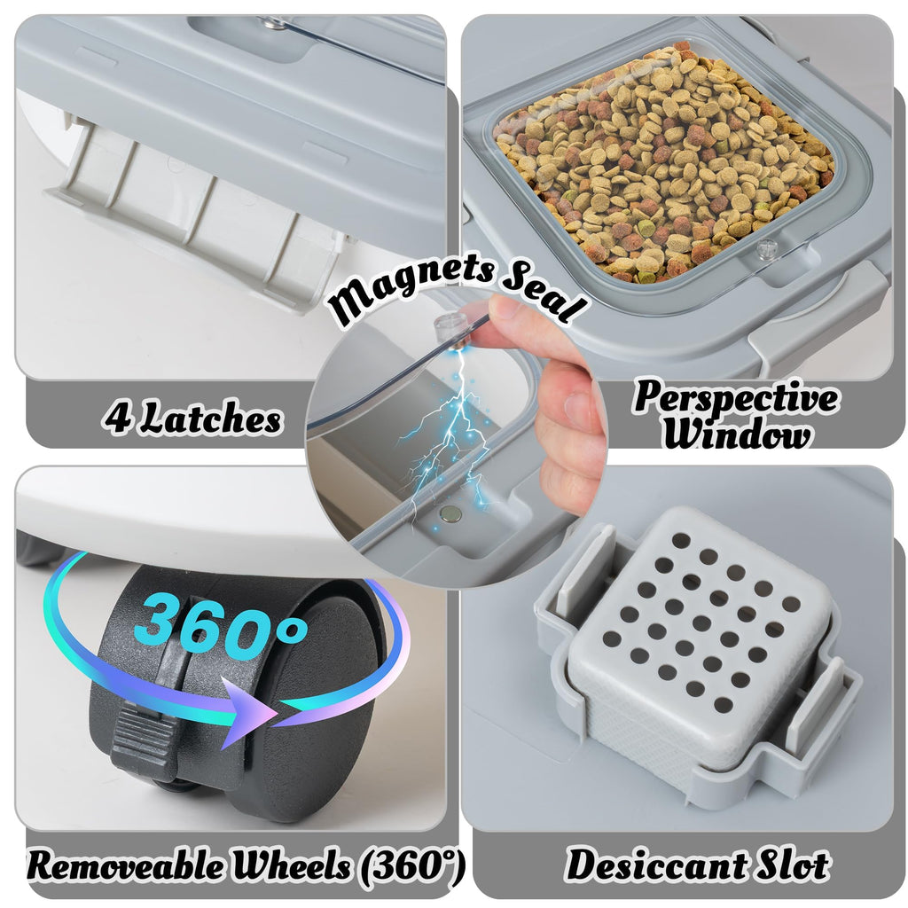 Collapsible Airtight Pet Food Storage Container with Scoop V761