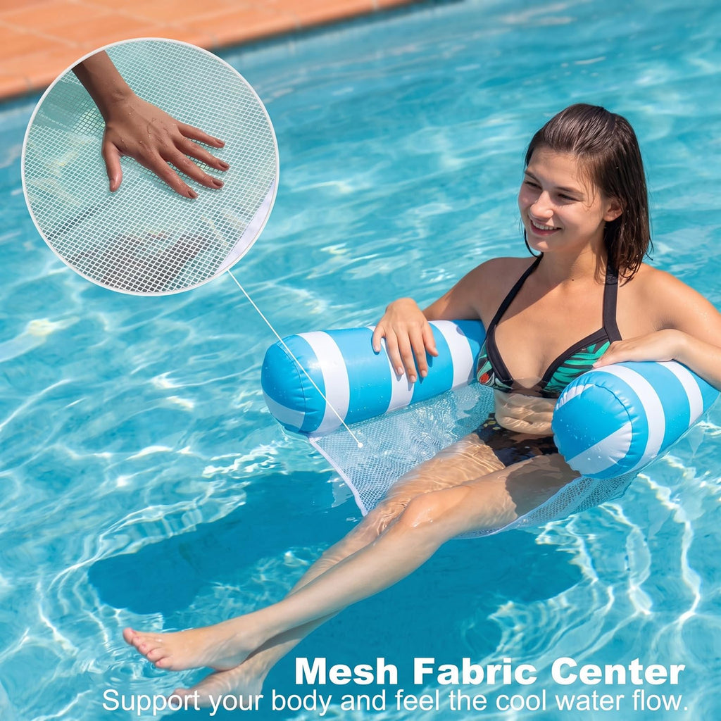 Inflatable Pool Floats Adult Size Water Hammock 4-in-1 Pool Lounge Chairs C122