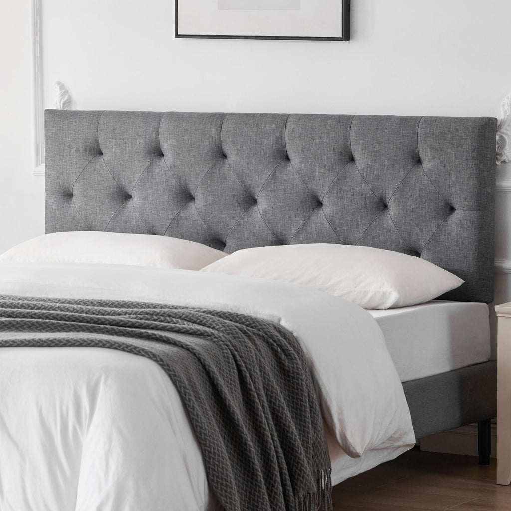 Queen Size Light Gray Linen Headboard I4225