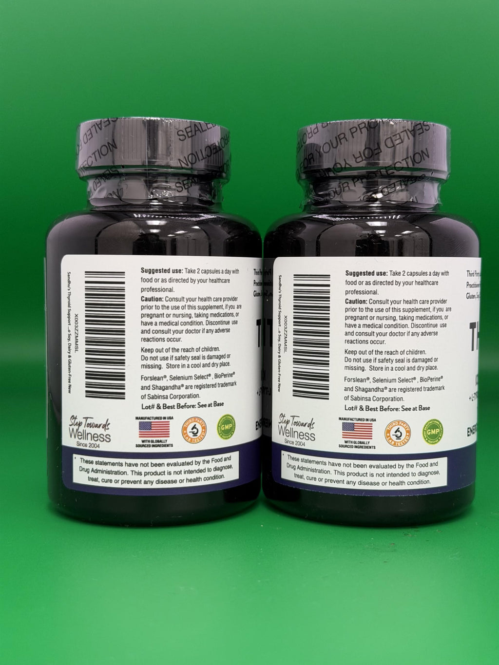 Thyroid Support with Selenium, Zinc, Iodine, L Tyrosine, Ashwagandha, 70 Count (Pack of 2) Q977067