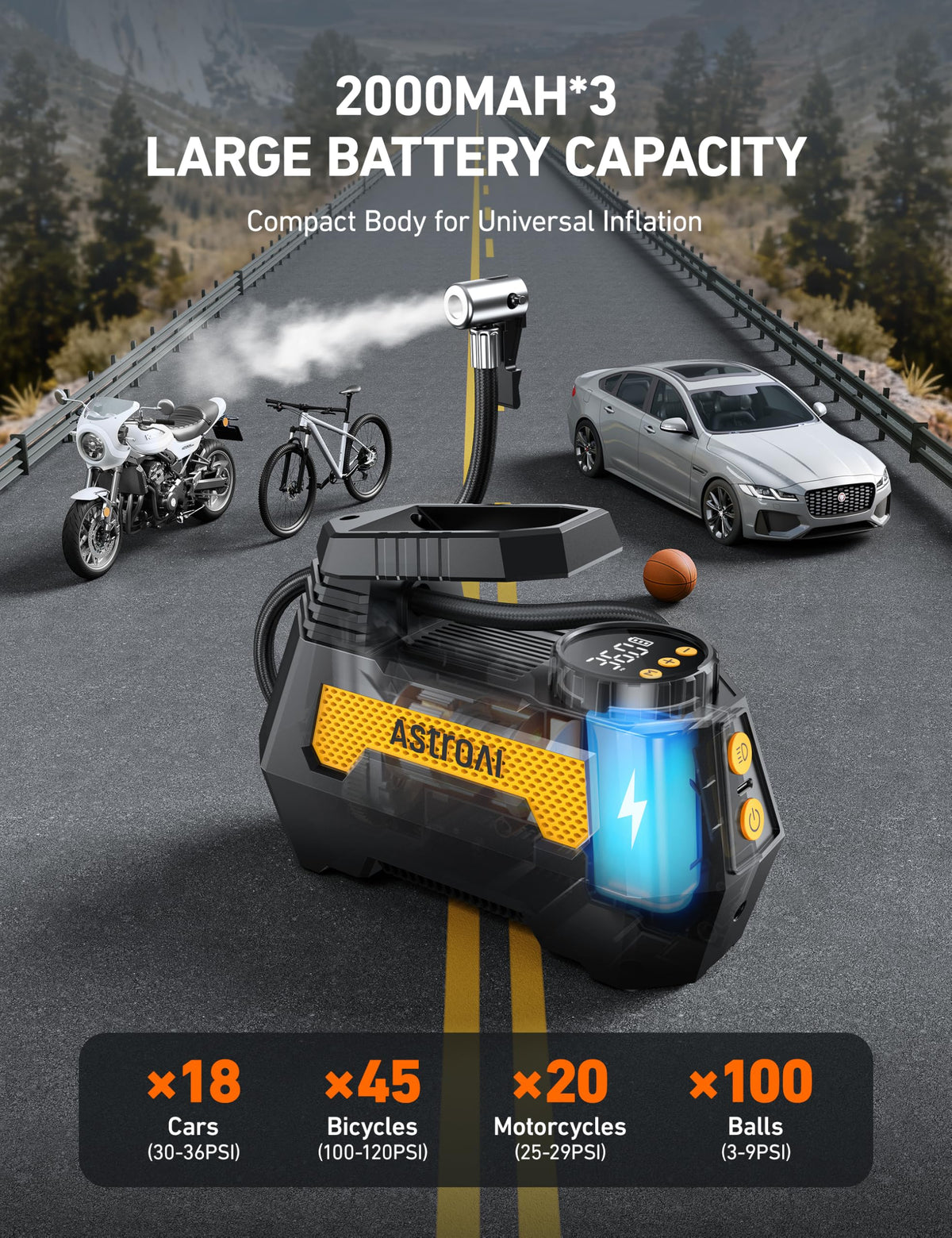 Cordless Portable Air Compressor W7004