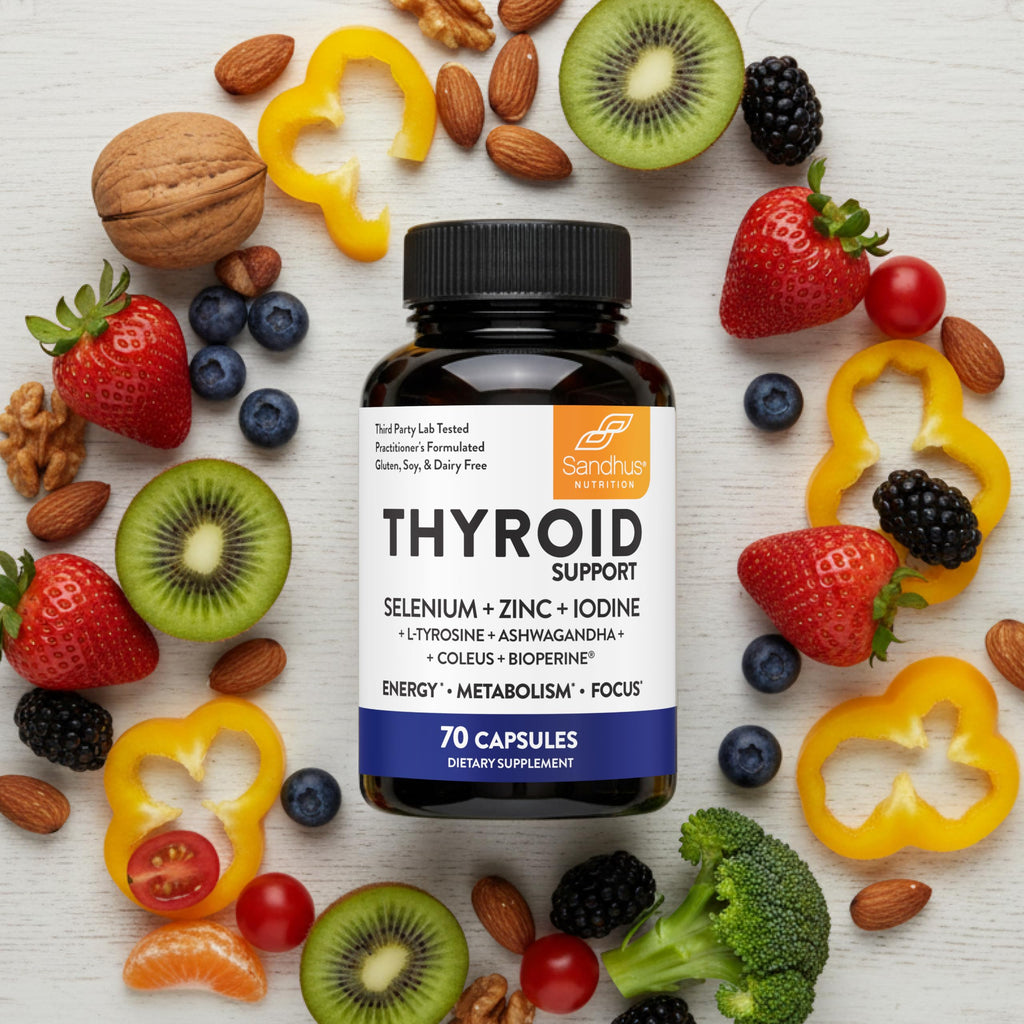 Thyroid Support with Selenium, Zinc, Iodine, L Tyrosine, Ashwagandha, 70 Count (Pack of 2) Q977067