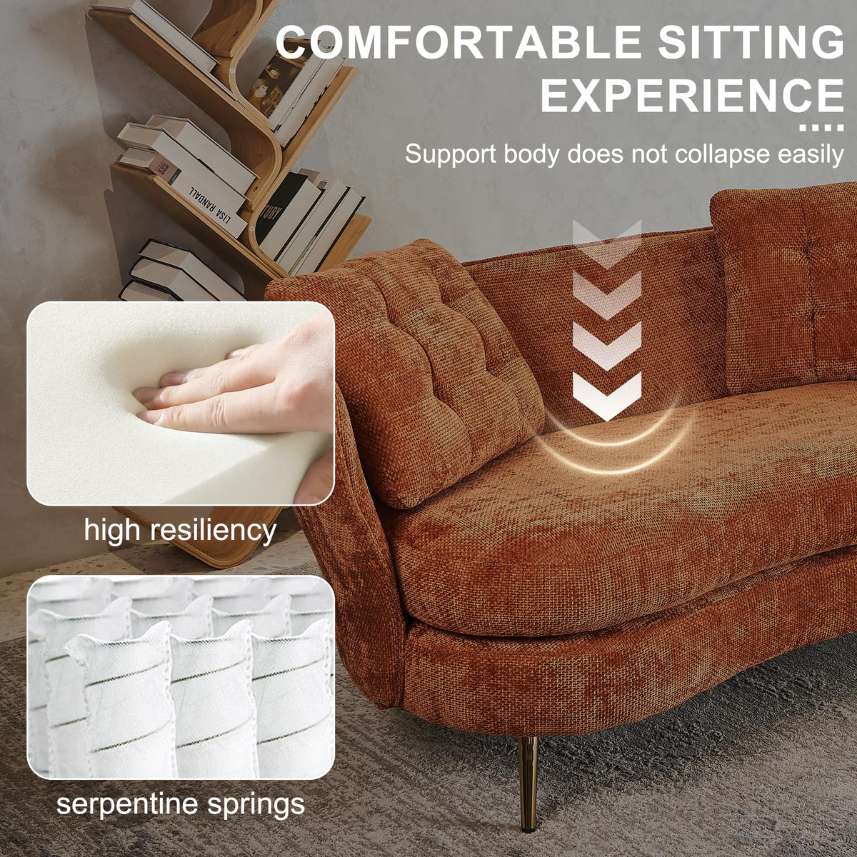 Tufted Velvet Two Seater Sofa B6482