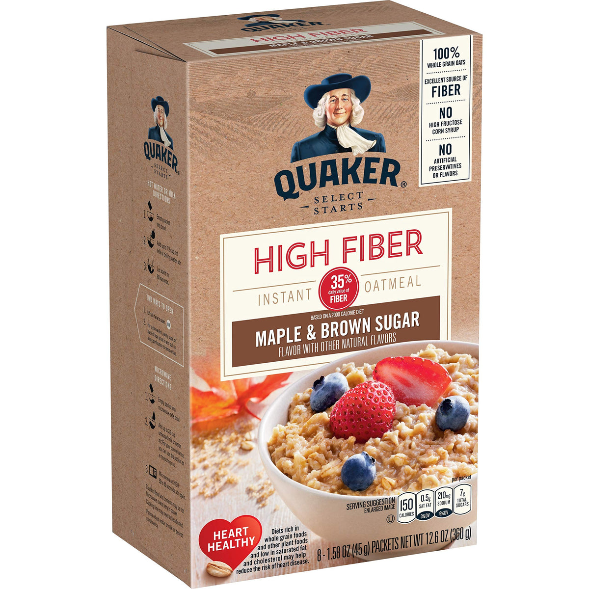 High Fiber Instant Oatmeal Maple & Brown Sugar 2 Pack K4983