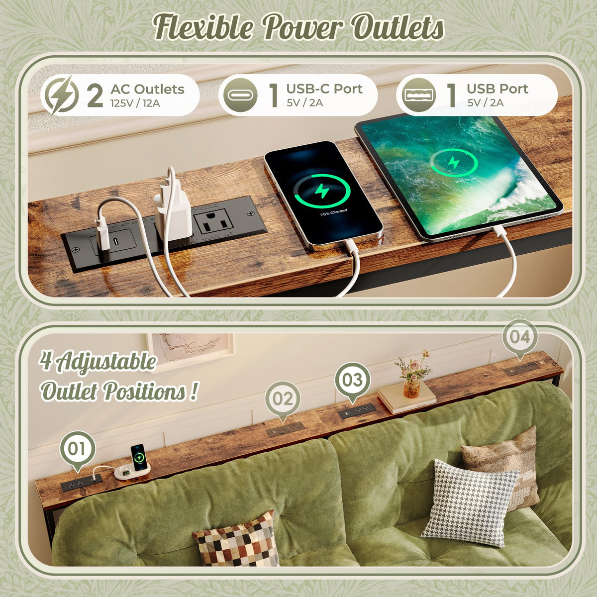 Sofa Table with Power Outlets M9250