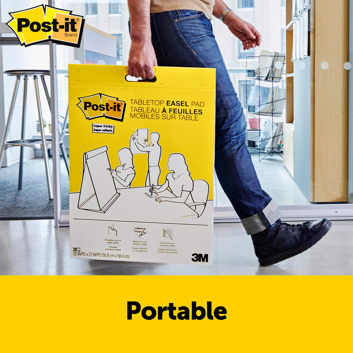 Portable Tabletop Easel Pad 20x23 Inches 20 Sheets 2 Pads X63310