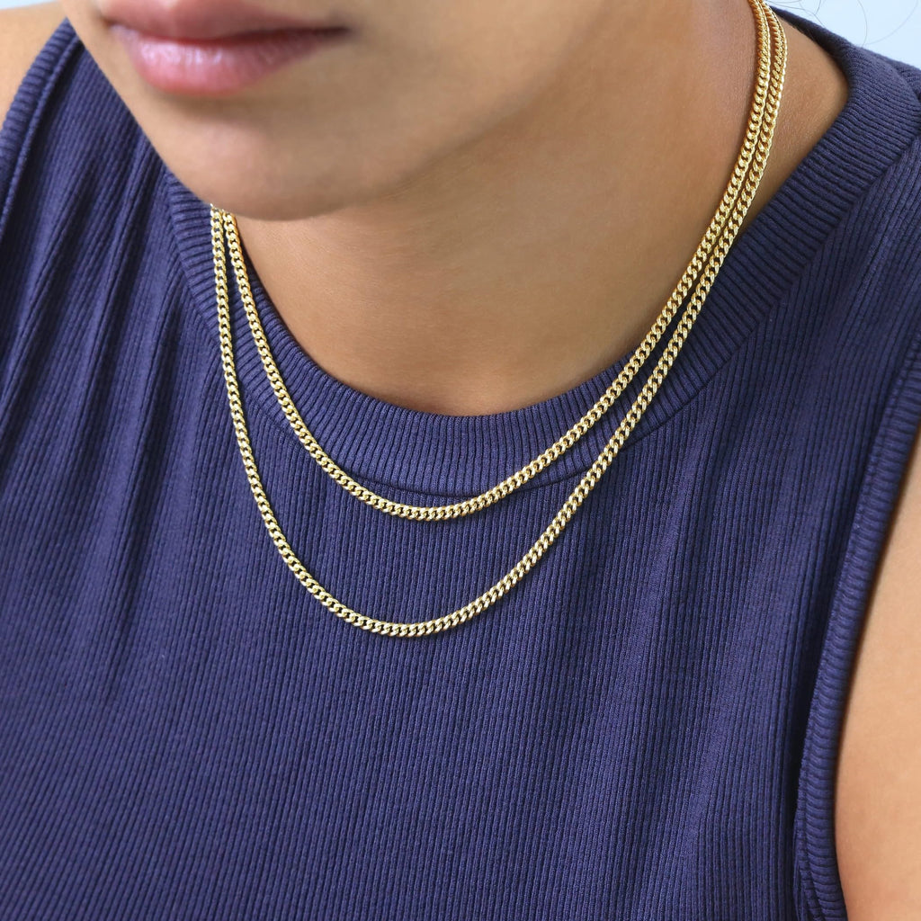 14k Yellow Gold Cuban Chain Necklace D9003