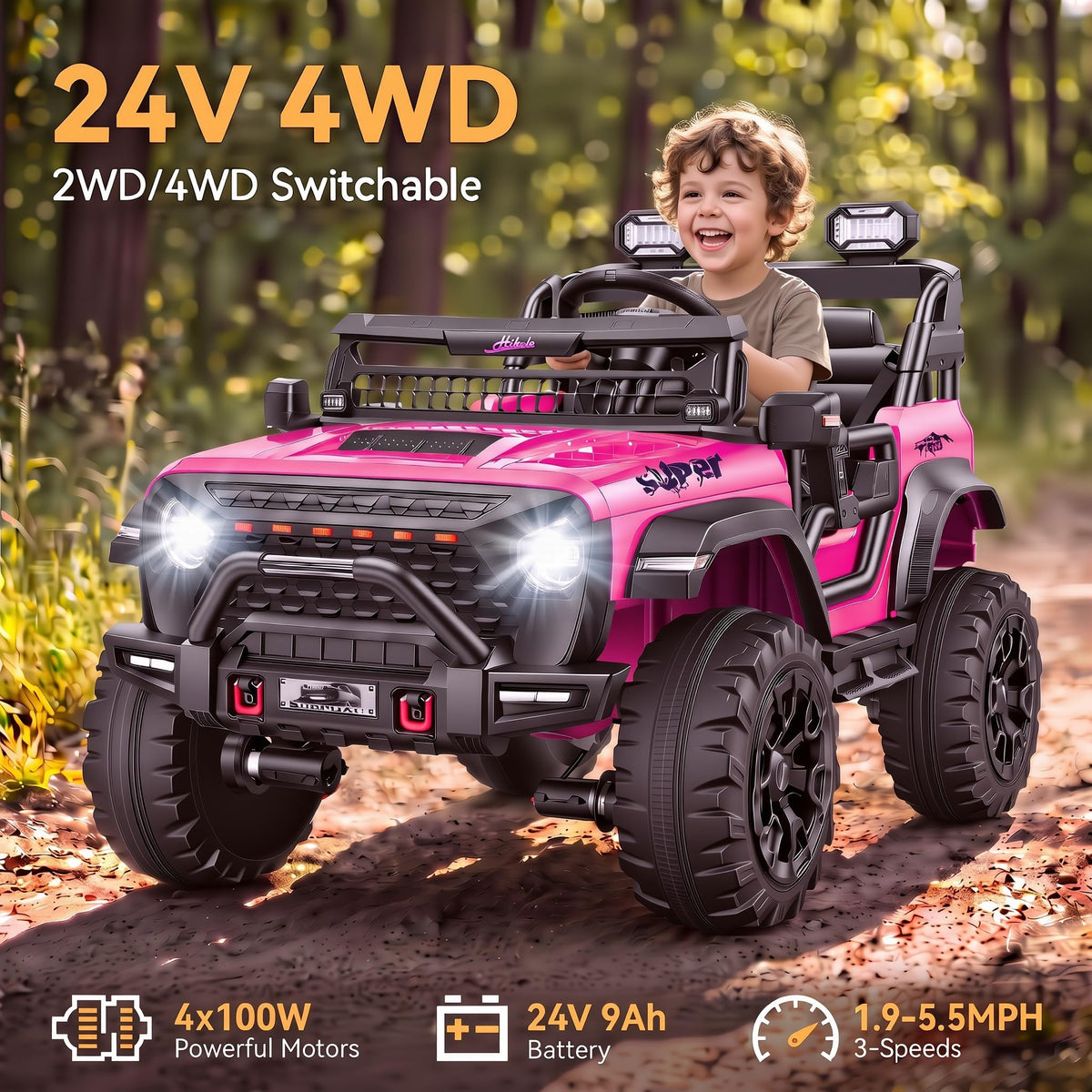 24V 2 Seater Pink Ride on Toy C884014