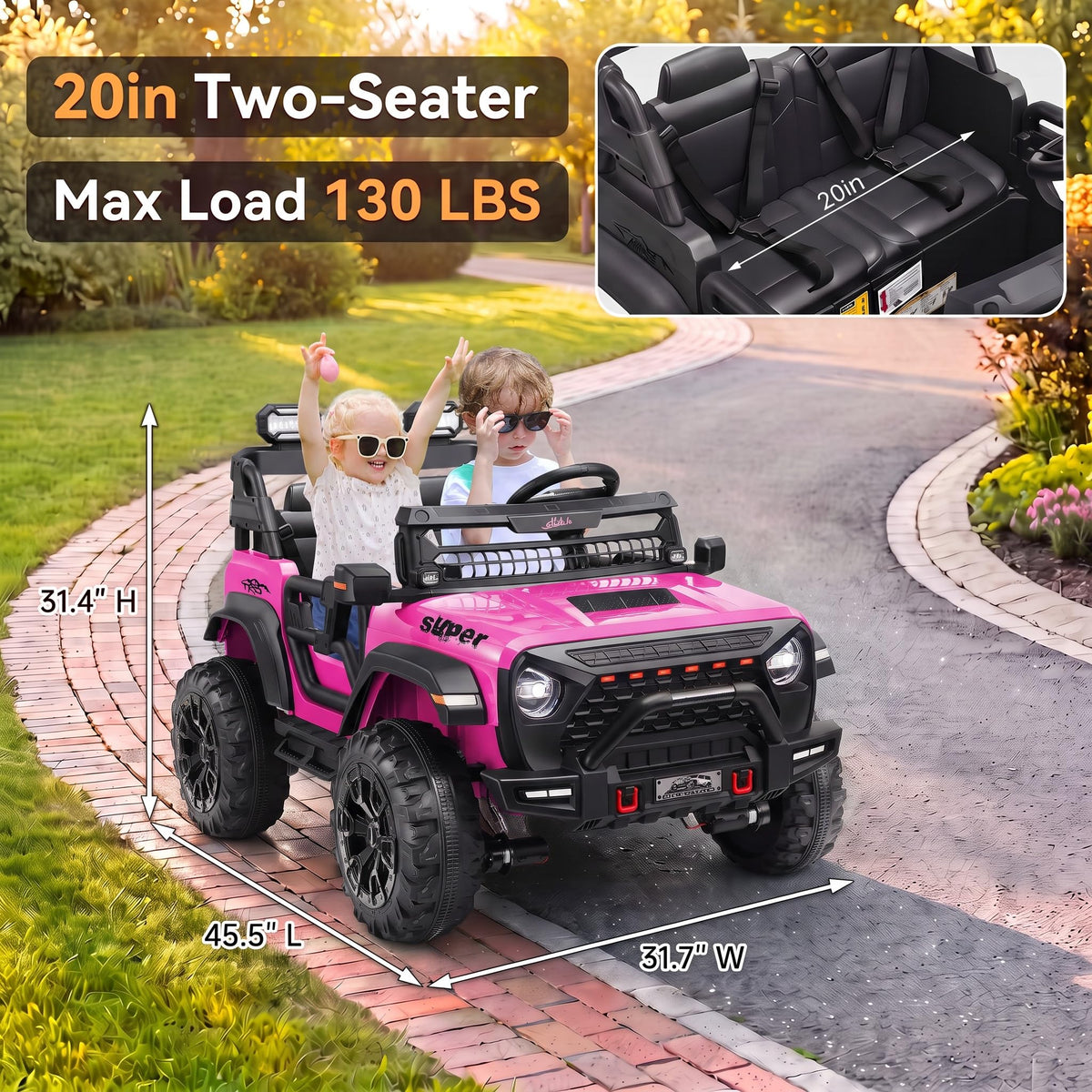 24V 2 Seater Pink Ride on Toy C884014