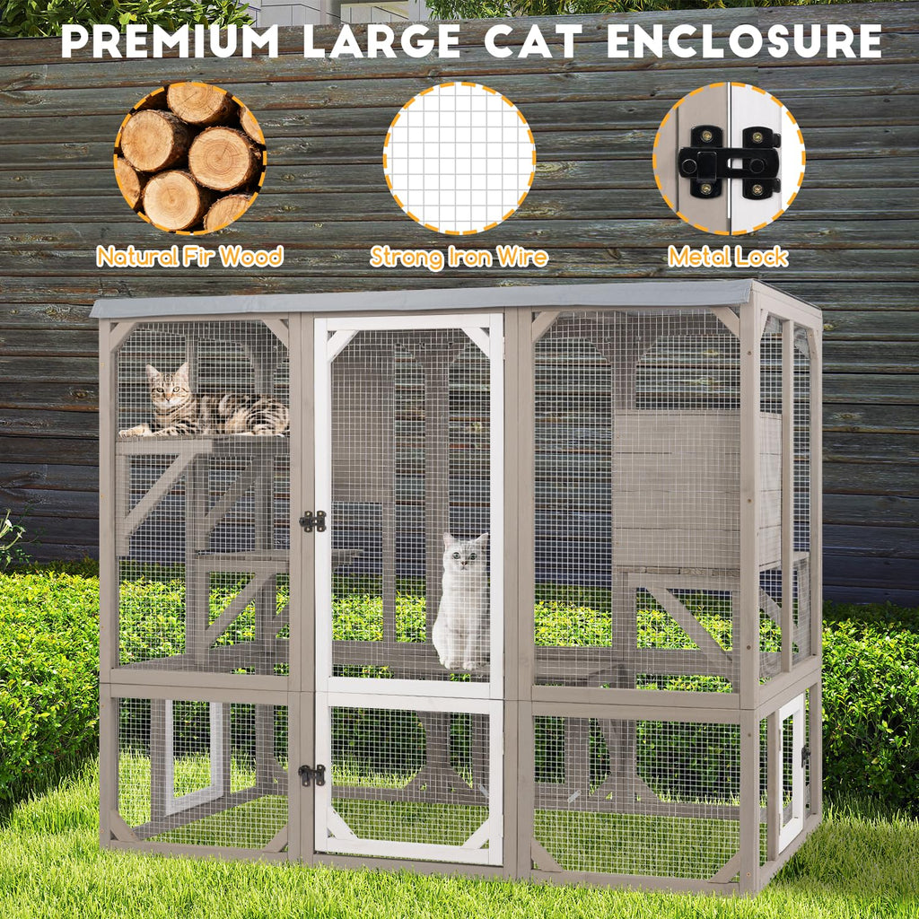 Wooden Catio with 4 Platforms E5047