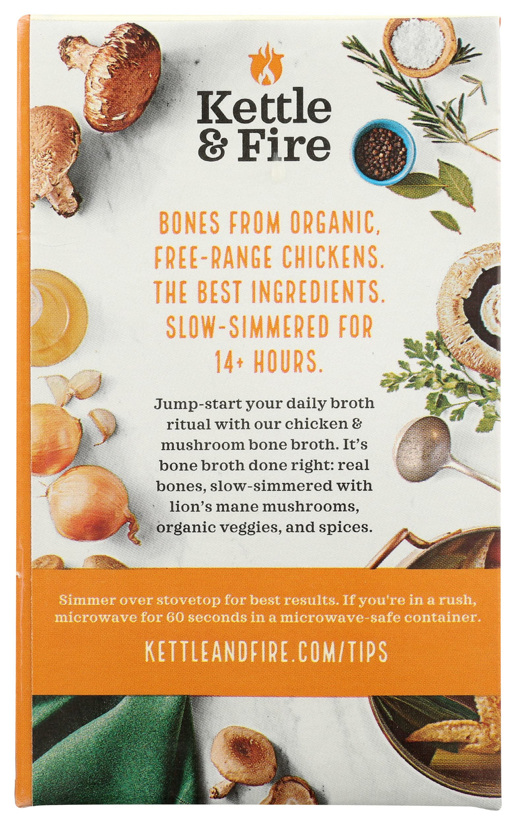 Mushroom Chicken Bone Broth 10g Protein Gluten Free 16.9 Oz Pack of 6 I1786
