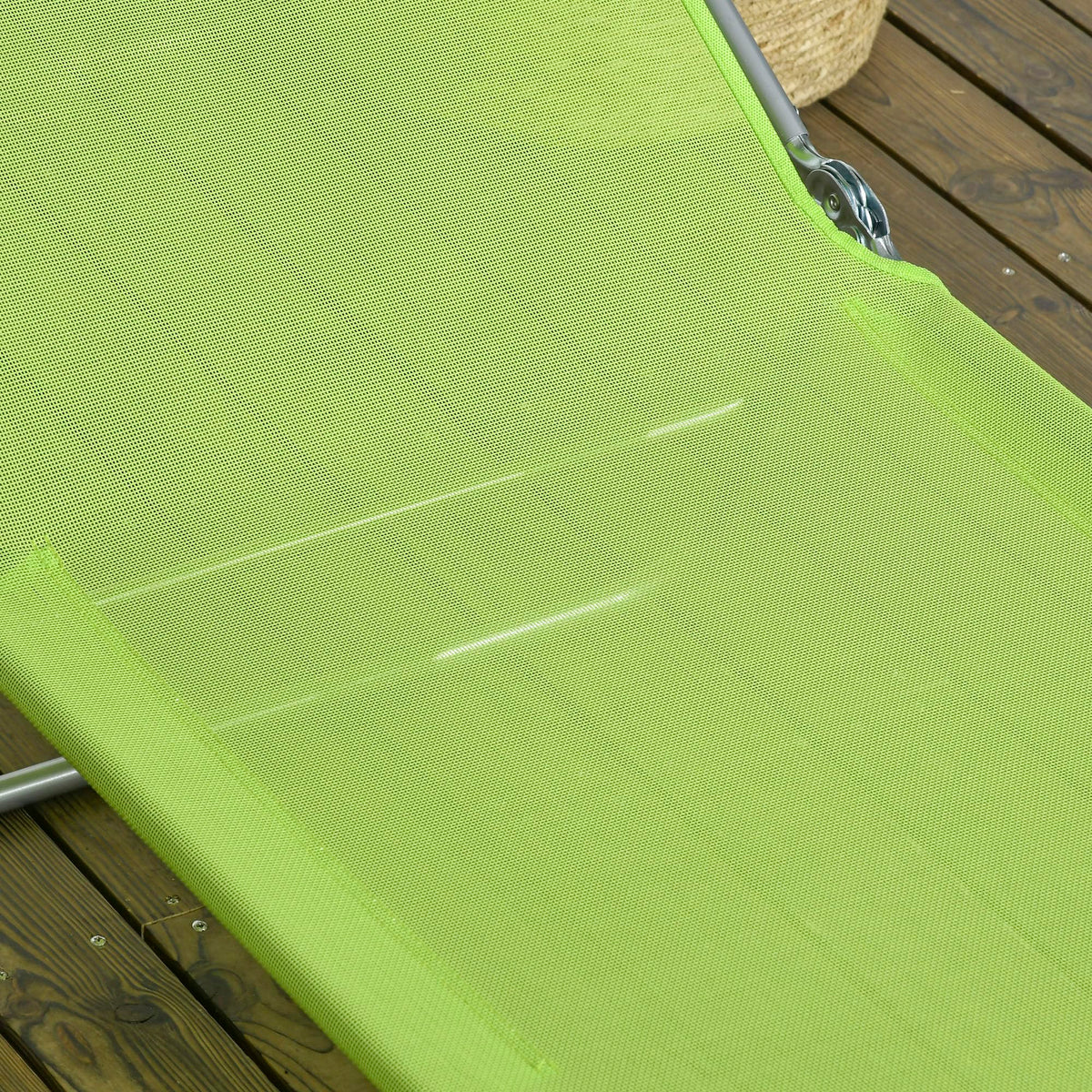 2 Piece Folding Chaise Lounge Chairs Reclining Back Green Y2383