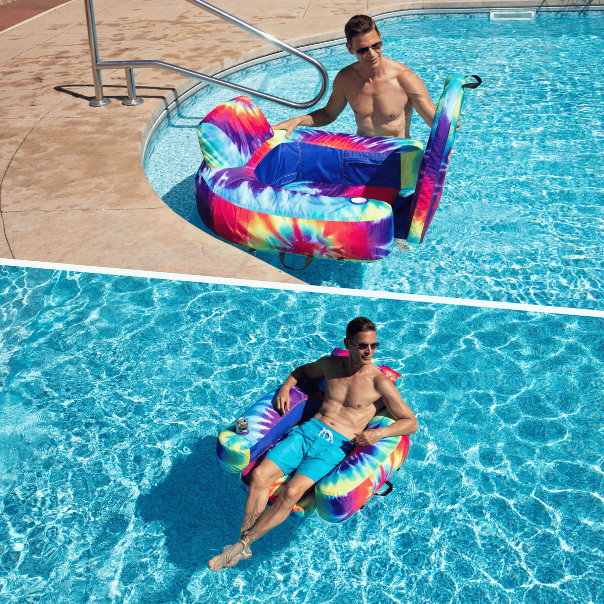 Inflatable Pool Lounger Floating Lounge Chair J968